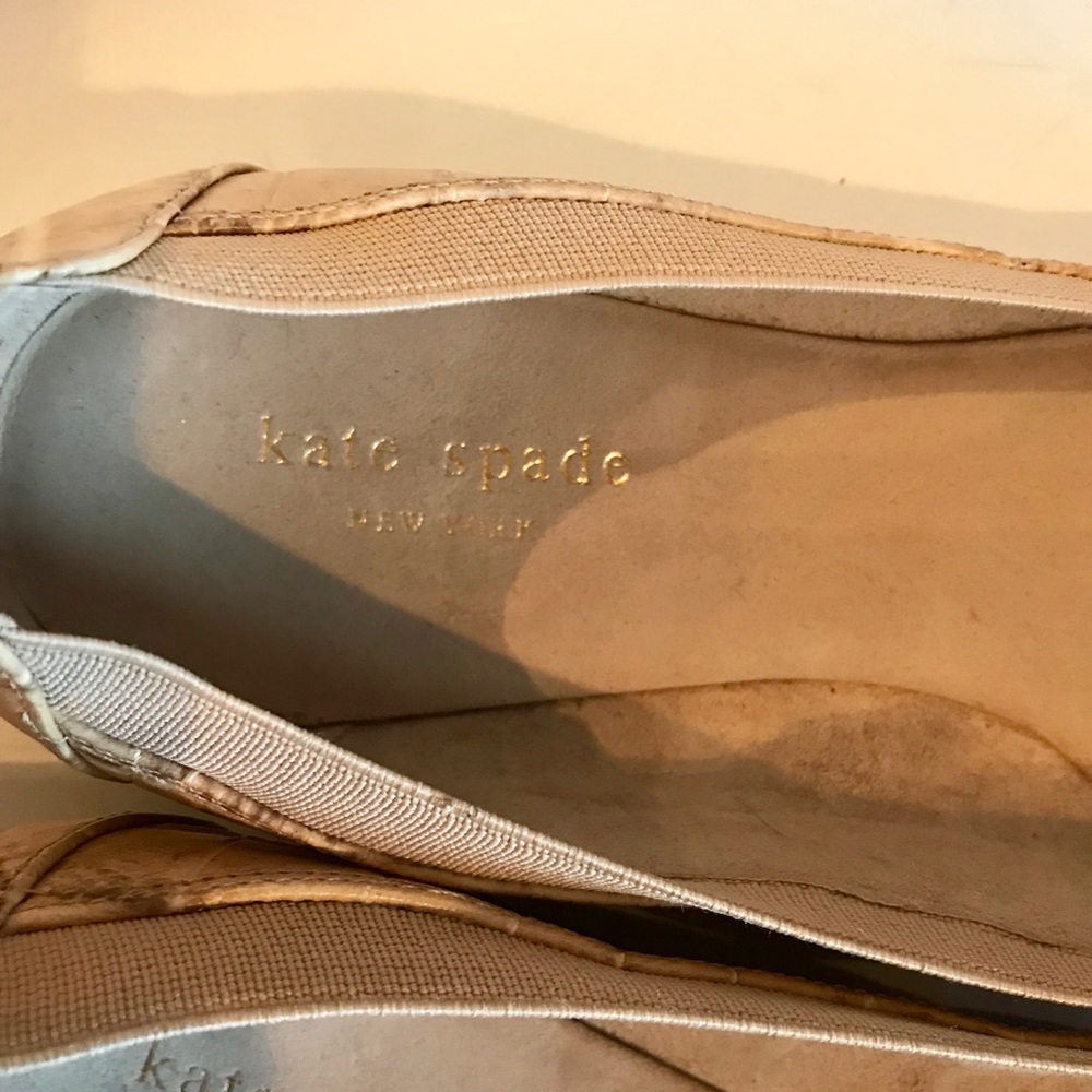 Kate Spade Faith Crocodile Print Jeweled Flats 8 - Picture 6 of 8